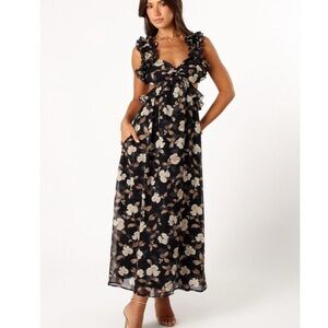 Petal & Pup Black Floral Maxi Dress